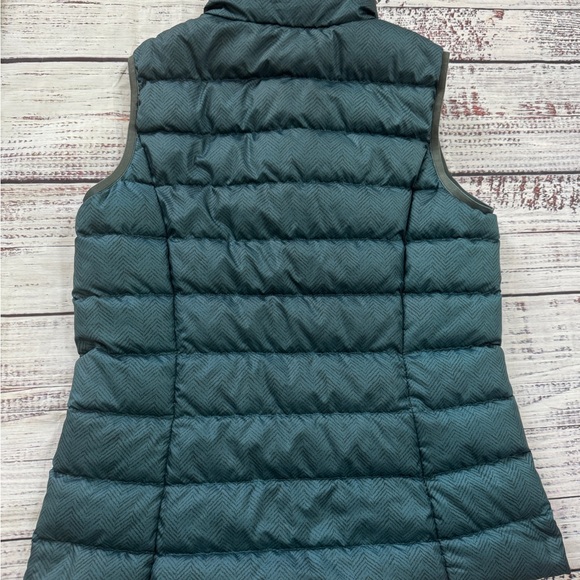 Eddie Bauer Women’s EB650 Down Vest Teal Herringbone – Size Small - Picture 6 of 7